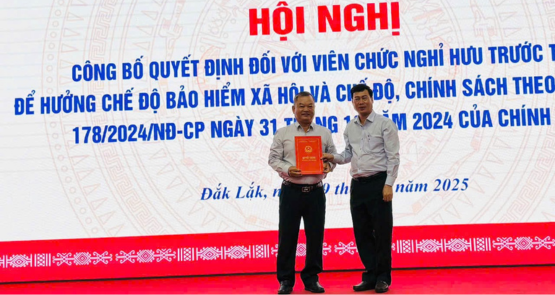 HỘI NGHỊ CÔNG BỐ QUYẾT ĐỊNH ĐỐI VỚI VIÊN CHỨC NGHỈ HƯU TRƯỚC TUỔI HƯỞNG CHẾ ĐỘ BẢO HIỂM XÃ HỘI VÀ CHẾ ĐỘ, CHÍNH SÁCH THEO NGHỊ ĐỊNH 178/2024/NĐ-CP NGÀY 31/12/2024 CỦA CHÍNH PHỦ