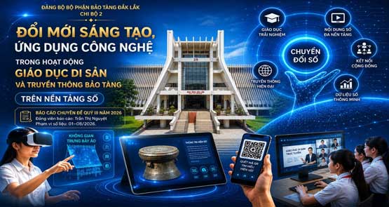 ĐỔI MỚI, SÁNG TẠO VÀ CHUYỂN ĐỔI SỐ - BƯỚC TIẾN MẠNH MẼ TRONG HOẠT ĐỘNG GIÁO DỤC DI SẢN VÀ TRUYỀN THÔNG  TẠI BẢO TÀNG ĐẮK LẮK