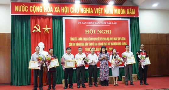 HỘI NGHỊ TỔNG KẾT 5 NĂM THỰC HIỆN NGHỊ QUYẾT 05/2016/NQ-HĐND NGÀY 30/8/2016 CỦA HỘI ĐỒNG NHÂN DÂN TỈNH VỀ BẢO TỒN VÀ PHÁT HUY VĂN HÓA CỒNG CHIÊNG TỈNH ĐẮK LẮK,  GIAI ĐOẠN 2016-2020